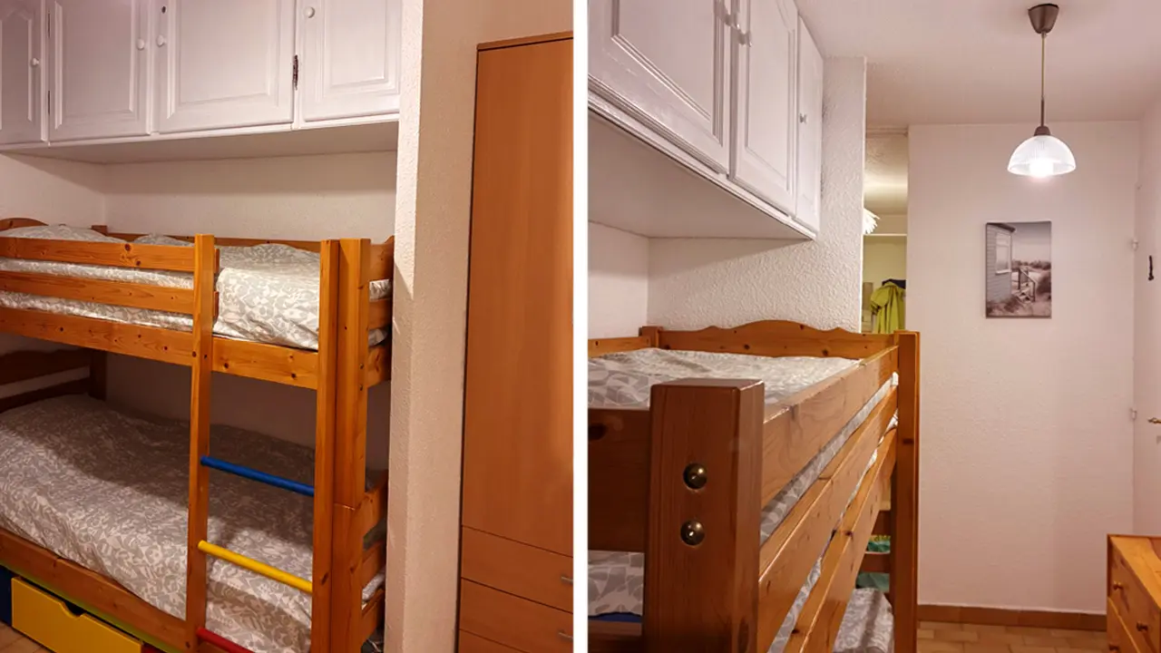 Chambre cabine avec deux lits superposés